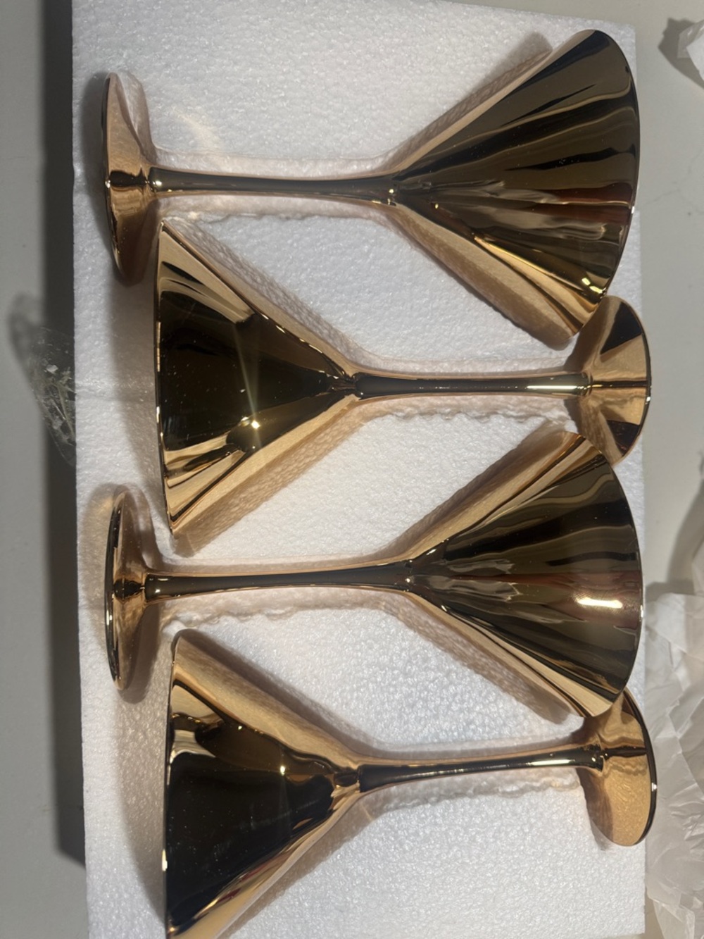 Set of 4 Metallic Gold Martini Glasses